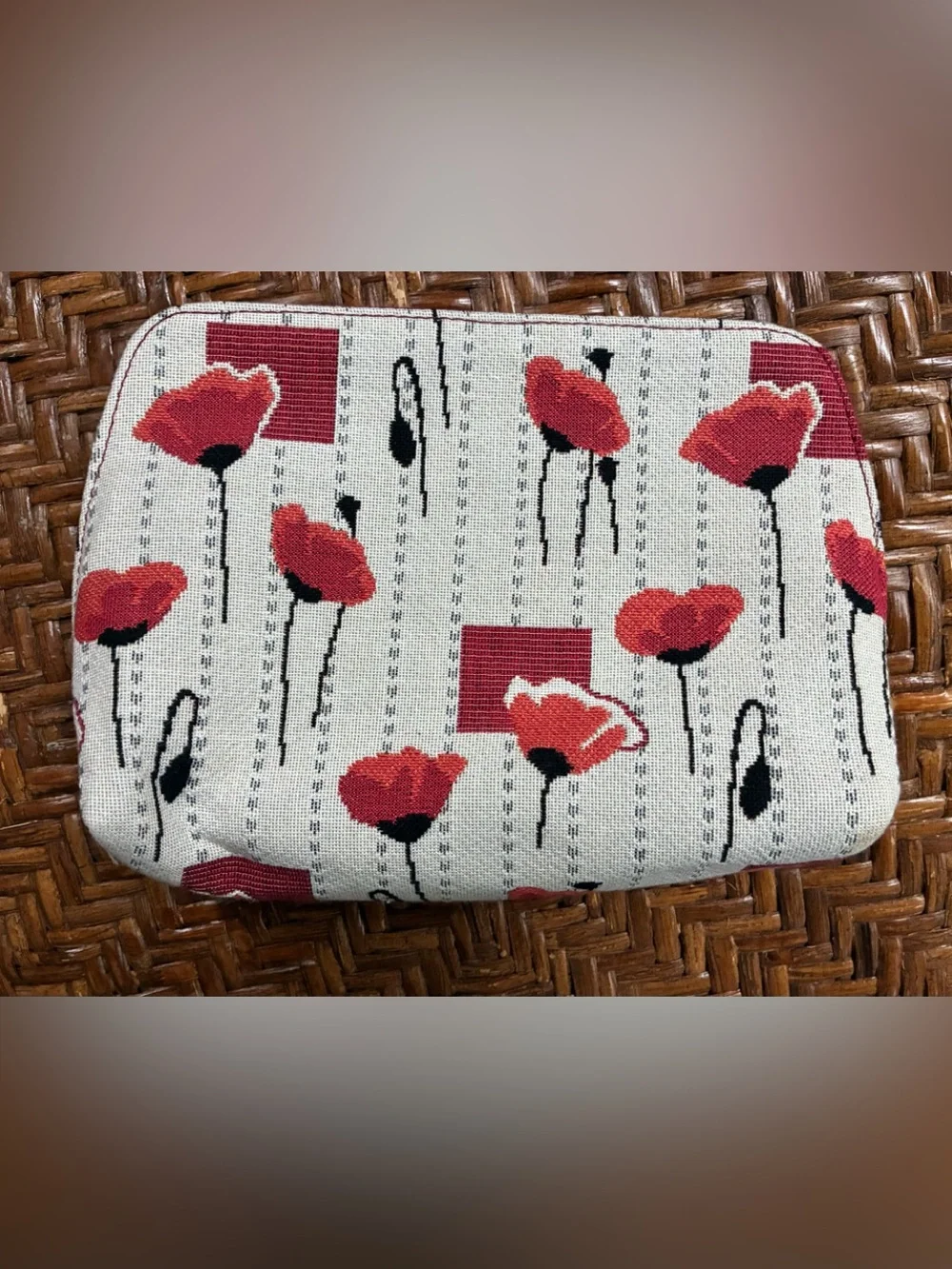 Royal Tapisserie Paris Red Poppy Cosmetic Pouch